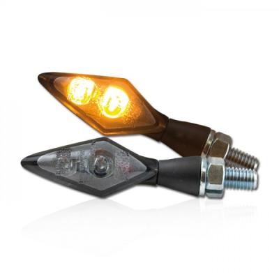 LED moto smerovky Spark, čierne, tónované sklá, homologované
