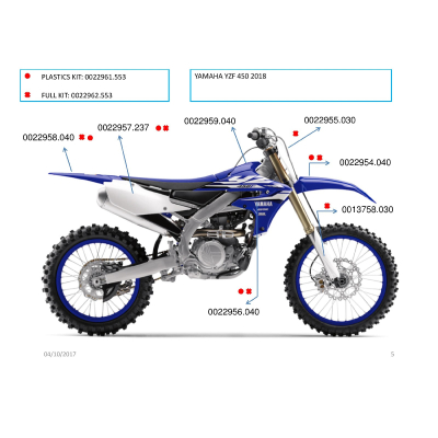 Acerbis přední blatník YZF450 18/20,YZF250 19/20,WRF450 19