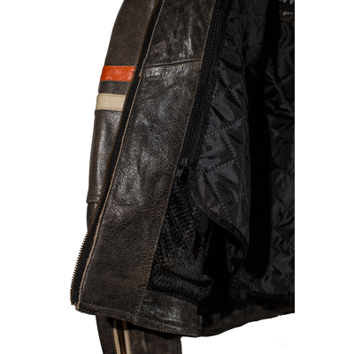 Ultimate Vintage kožená moto bunda retro sivá