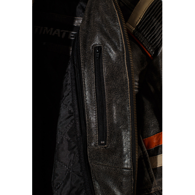 Ultimate Vintage kožená moto bunda retro sivá