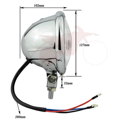 Přídavné světlo s kontrolkou dálkových světel, chrom, homologované