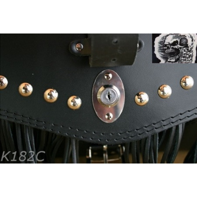 Kožený moto kufr K182 se zámkem, 30x33x62cm